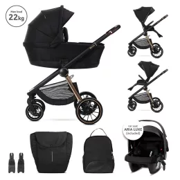   Lorelli Bianca 3az1-ben újszülött babakocsi Lorelli Aria Luxe hordozóval - Black (2 doboz)