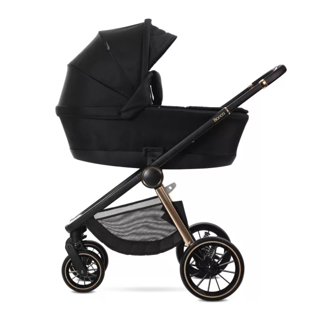 Lorelli Bianca 3az1-ben újszülött babakocsi Lorelli Aria Luxe hordozóval - Black (2 doboz)