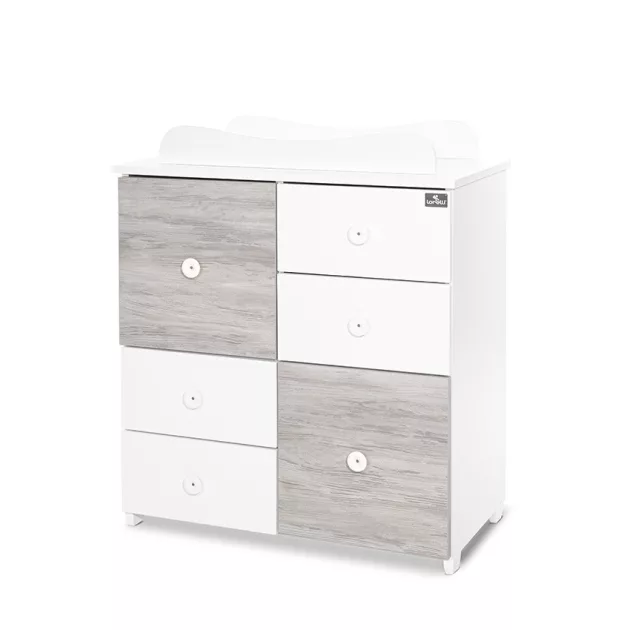 Lorelli Cupboard pelenkázó komód - White & Artwood ÚJ
