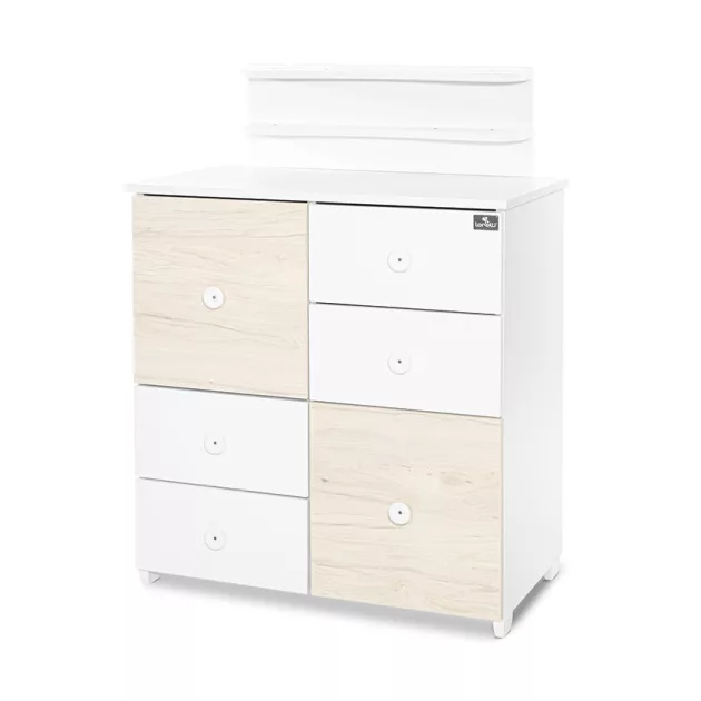 Lorelli Cupboard pelenkázó komód - White & Light Oak ÚJ