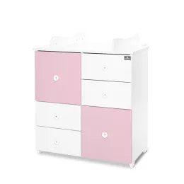   Lorelli Cupboard pelenkázó komód - White & Orchid Pink ÚJ