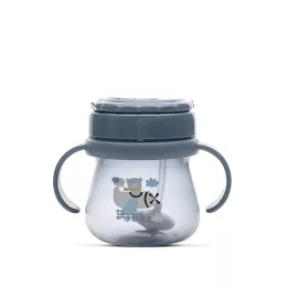 Baby Care szívószálas itató fogantyúval 250ml - Blue