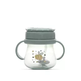 Baby Care szívószálas itató fogantyúval 250ml - Green