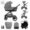 Lorelli Bianca 3az1-ben újszülött babakocsi Lorelli Aria Luxe hordozóval - Grey (2 doboz)