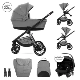   Lorelli Bianca 3az1-ben újszülött babakocsi Lorelli Aria Luxe hordozóval - Grey (2 doboz)