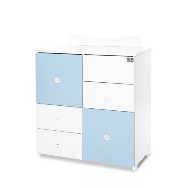 Lorelli Cupboard pelenkázó komód - White & Baby Blue ÚJ