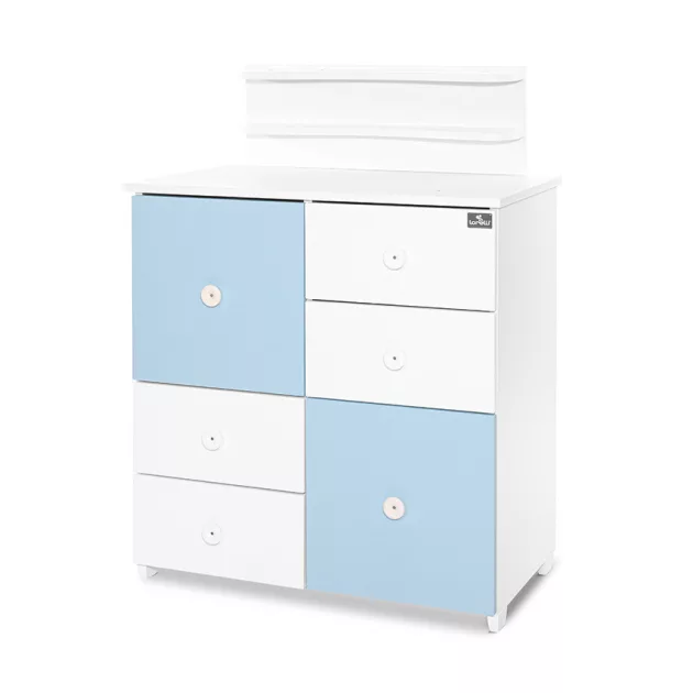 Lorelli Cupboard pelenkázó komód - White & Baby Blue ÚJ