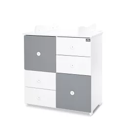 Lorelli Cupboard pelenkázó komód - White & Stone Grey ÚJ
