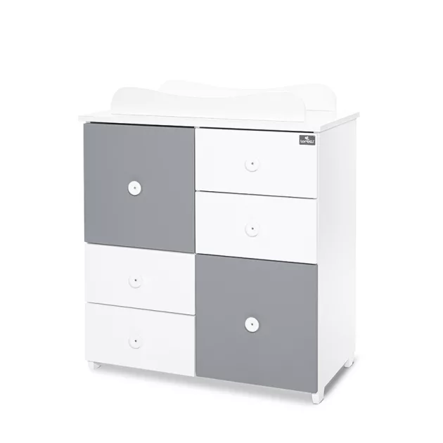 Lorelli Cupboard pelenkázó komód - White & Stone Grey ÚJ