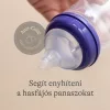 Lansinoh Cumisüveg közepes folyású etetőcumival + fedéllel, 240 ml