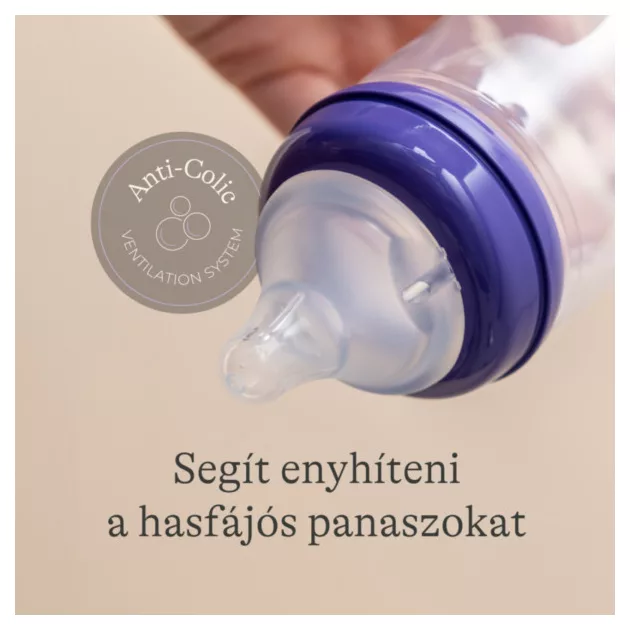 Lansinoh 2 db cumisüveg közepes folyású etetőcumival + 2 db fedéllel, 240 ml