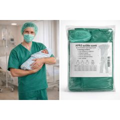 Apás szülészeti szett kék - XXL