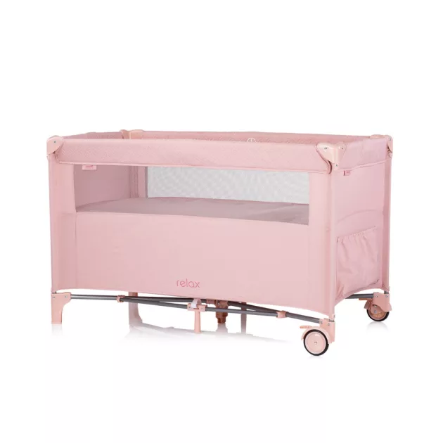 Chipolino Relax multifunkciós utazóágy - Pink Marshmellow Linen