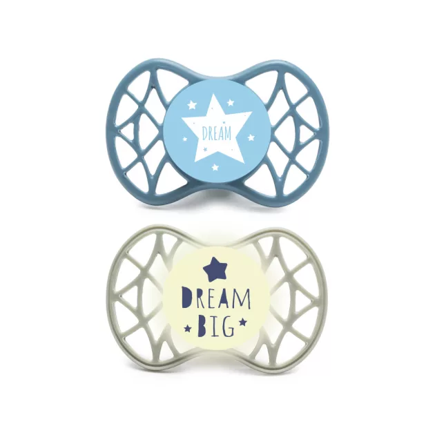 Nuvita Orthosoft Air55 2db-os cumi szett 0+ - Powder Blue/Sage Green - csillag/álom 70642