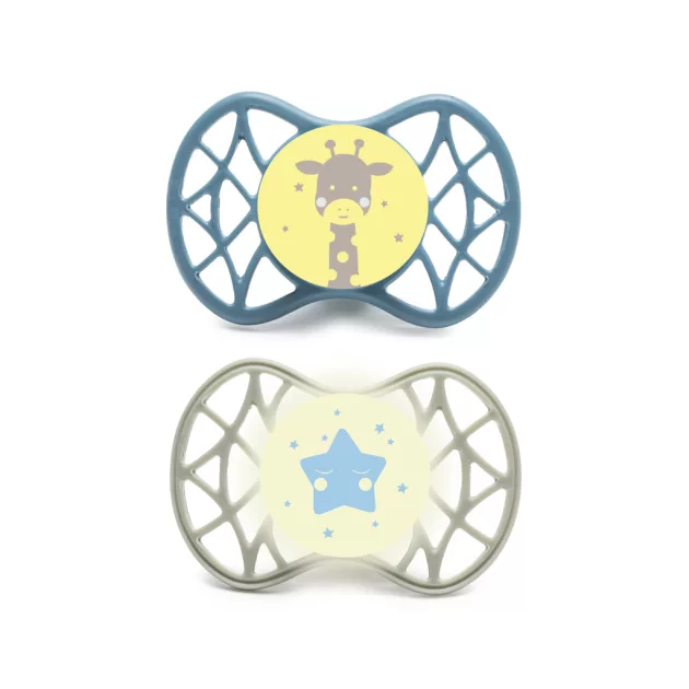 Nuvita Symmetric Air55 2db-os cumi szett 0+ - Powder Blue/Sage Green - zsiráf/csillag 70652