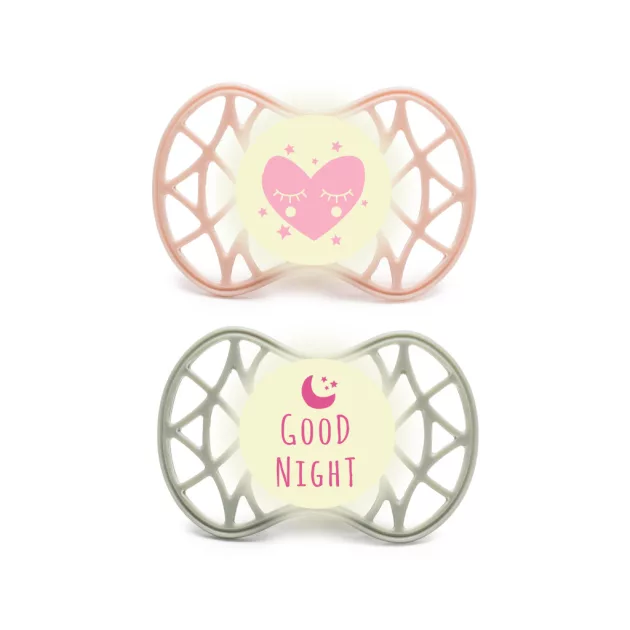 Nuvita Symmetric Air55 2db-os cumi szett 0+ - English Rose/Sage Green - szív/hold 70652