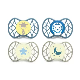   Nuvita Symmetric Air55 4db-os cumi szett 0+ - Powder Blue/Sage Green - 70654 zsiráf, oroszlán, csillag, hold