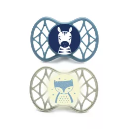   Nuvita Symmetric Air55 2db-os cumi szett 6+ - Powder Blue/Sage Green - zebra/róka 70852