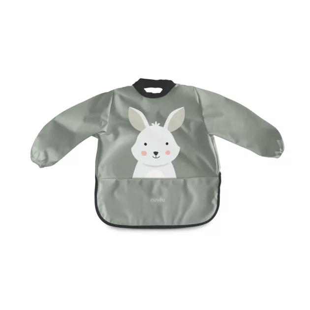 Nuvita vízálló ujjas előke - Sage Green 4372