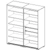 Todi Classic gardróbszekrény 200 cm széles (10 doboz)