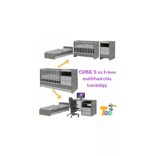 Todi Cube 2 5 az 1-en multifunkciós kombiágy (5 doboz)
