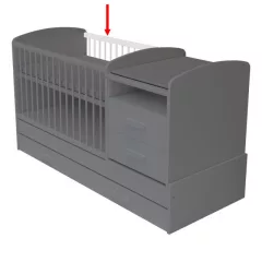   Todi Cube 2 hátsó oldalrács kombiágyhoz (opcionálisan rendelhető fixpálcás oldalrács)