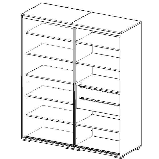 Todi Cube 2 gardróbszekrény 160 cm széles (10 doboz)