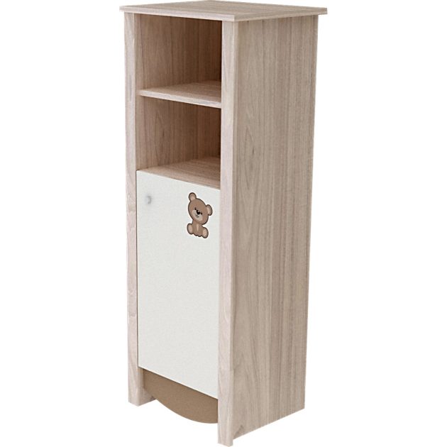 Todi Teddy keskeny nyitott polcos + 1 ajtós szekrény (140 cm magas)