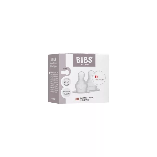 BIBS Szilikon cumifej cumisüveghez lassú áramlású (2 db)