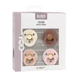   BIBS Colour Cumi 4-es szett (Krémfehér/Púderrózsaszín/Mackó/Cseresznyevirág) 0-6 hó