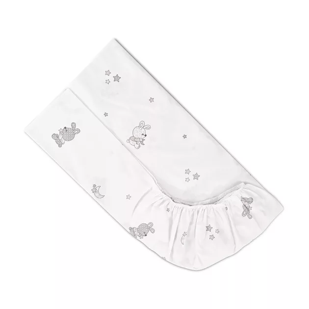 Lorelli gumis lepedő 70x140 + 15cm - Little Rabbits Grey