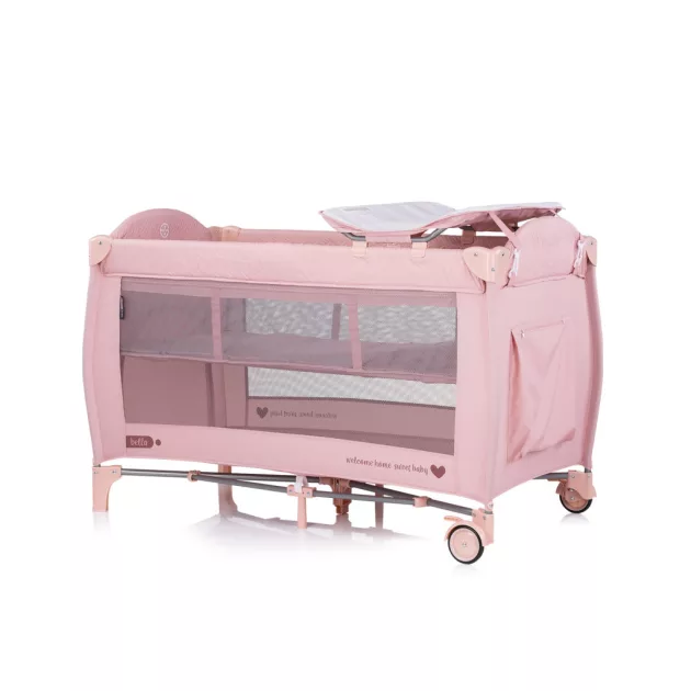 Chipolino Bella multifunkciós utazóágy - pink marshmellow
