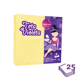 Violeta szalvéta 2 rétegű, 25 db – sárga