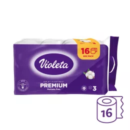   Violeta prémium toalettpapír, 3 rétegű, 16 db – illatmentes