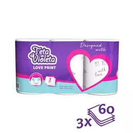 Violeta háztartási papírtörlő LOVE 3 db