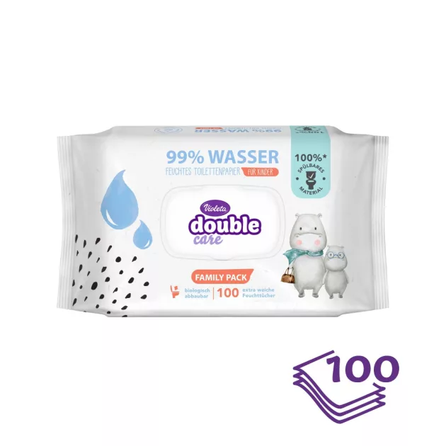 Violeta Double Care nedves toalettpapír 100db, 99% víztartalommal