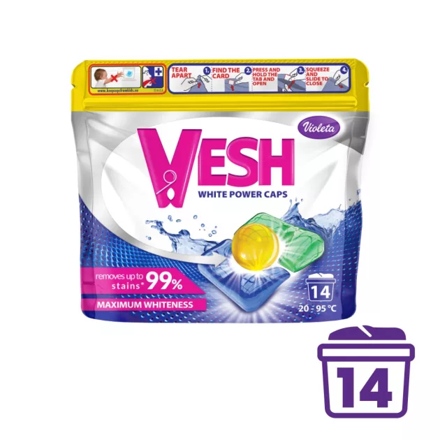 Violeta VESH mosókapszula 14 db – fehér ruhákhoz