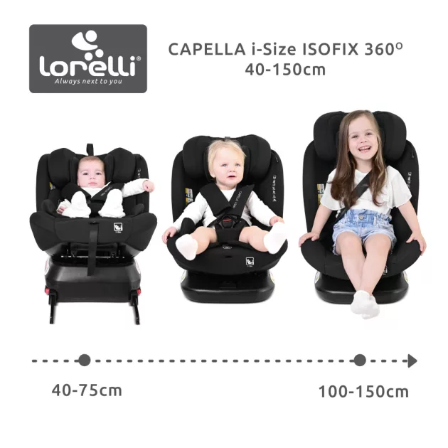 Lorelli Capella autósülés ISOFIX 40-150cm - Grey