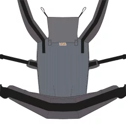 NANDU Bébi Csatos hordozó - farmerkék-szürke