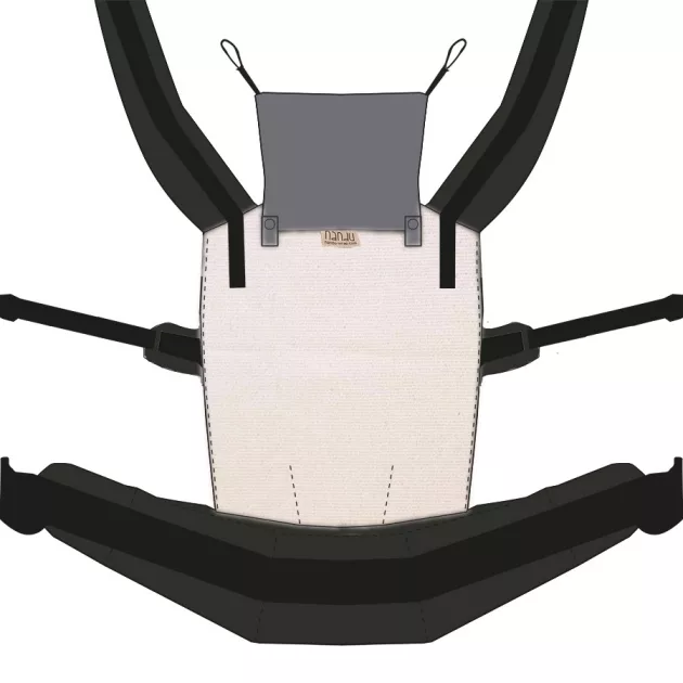 NANDU Bébi Csatos hordozó - nyersfehér-fekete