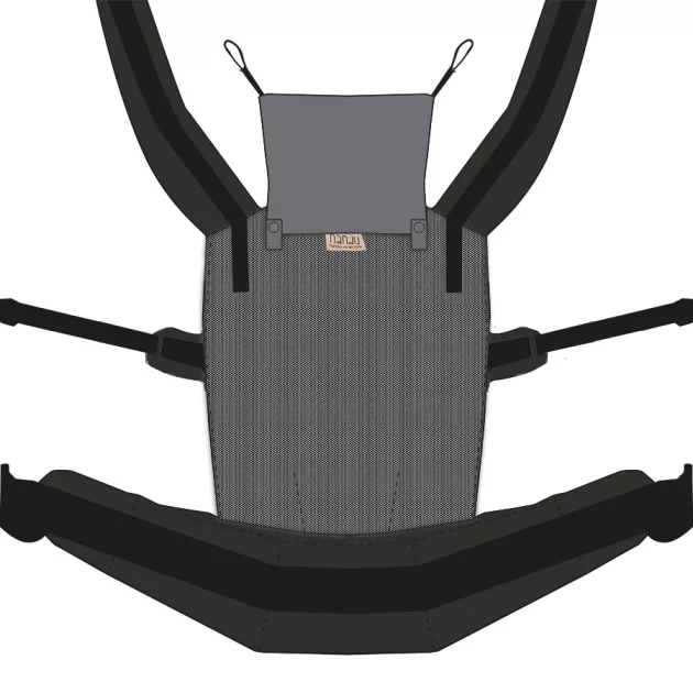 NANDU Bébi Csatos hordozó - sötétszürke-fekete