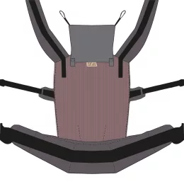 NANDU Totyogó Csatos hordozó - padlizsánlila-szürke