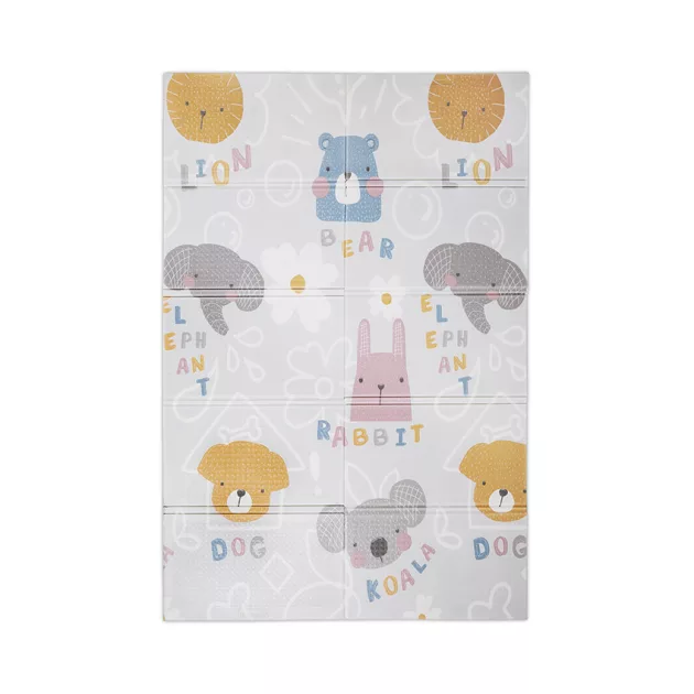 Lorelli Összehajtható 2 oldalas thermo játszószőnyeg 120x180cm - Grey Buddies & stars