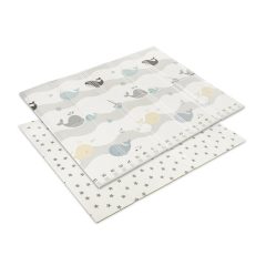   Lorelli Összehajtható 2 oldalas thermo játszószőnyeg 180x200cm - Grey Waves & stars