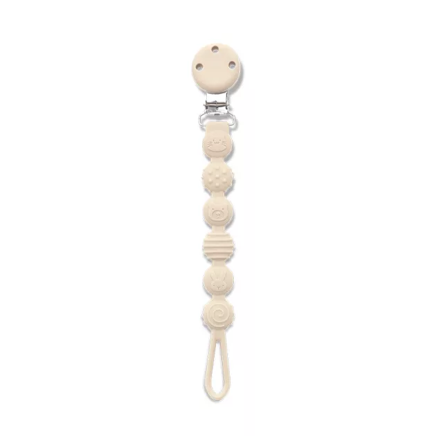 Lorelli Természetes szilikon cumitartó lánc - Beige