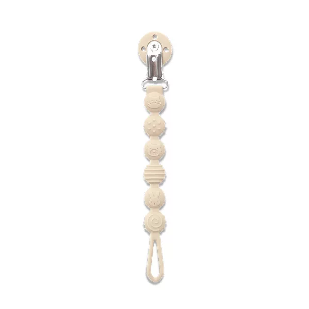 Lorelli Természetes szilikon cumitartó lánc - Beige