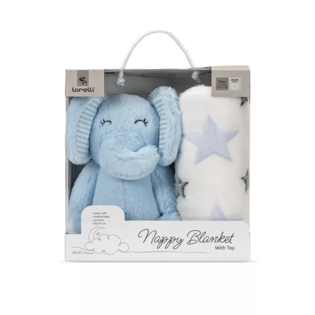 Lorelli Nappy takaró 75x90 cm - Blue Elephant