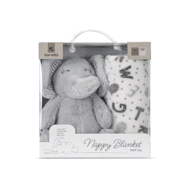 Lorelli Nappy takaró 75x90 cm - Grey Elephant