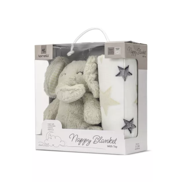 Lorelli Nappy takaró 75x90 cm - Beige Elephant