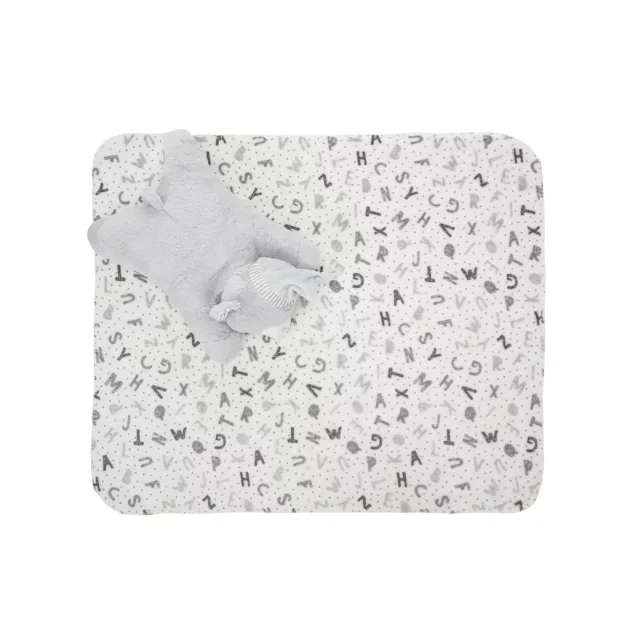 Lorelli Poffy Duo takaró 75x90 cm párnával 45x30 cm - White Grey Teddy Bear